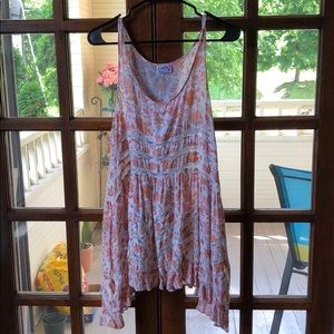 Free People, tank style slip dress. Printed.